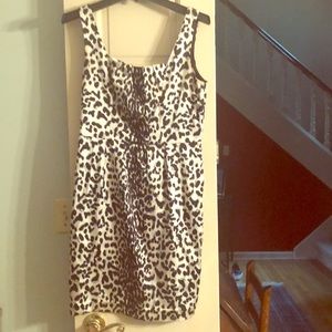 Black and while leopard print dress